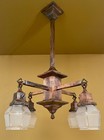 Vintage Lighting 1910 Brass Mission Japanned Finish Pendant