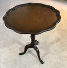 Vintage Chippendale Style Carved Mahogany Pie Crust Flip Table 20 h X 16 w