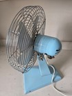 Vintage Superior Electric Fan Blue Aqua Base   Blades Tested Excellent Condition