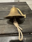 Vintage Naval  Marine Vintage Hanging Brass Bell With Rope Antiqued Nautica 6   