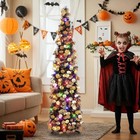 Halloween Tree Decorations With Lights - 5ft 5ft Black Purple