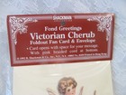 Nos victorian Cherub Foldout Fan Card W envelope romantic Angel Greeting Card