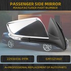  Right Mirror Compatible With Chevy Impala 2014-2020 Manual Passenger Side