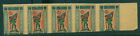 Azerbaijan 1920 Flag Bearer 20k Scott 2a Mint Strip Of 5 -printed B w On Reverse