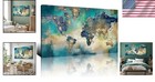 Large 24x48 World Map Canvas Print - Contemporary Wall Art For Home   Office