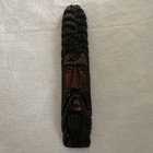 Tribal Elder Wall Art Hand Carved Wood Hanging Man Head African Folk Art Vintage