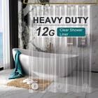 Heavy Duty 12 Gauge Clear Shower Curtain Liner 72x78  With Grommets   Weights