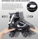 Nattork Kids Adjust  Roller Skates Black Led Light Up Wheels Quad Model 286 New