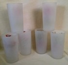 Christmas Glass Set 6 Vintage Frosted Angel Candy Cane Harp Ornament Federal 