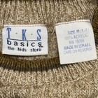 Vtg  Tks Basics Dog Print Sweater Crewneck Acrylic Knit Brown Beige Size M 5-6 