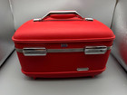 Vintage American Tourister Red Hardcase Vanity Travel Train Case Luggage W  Tray