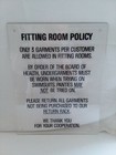 Fitting Room Policy Clear Acrylic Wall Plaque Sign 11x14 Pre-drilled Holes