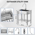 Stainless Steel Utility Sink Commercial Restaurant Laundry Sink Kitchen Sink