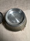 Vintage Aluminum Round Vanity Powder Puff Trinket Box Victorian