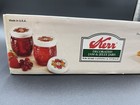 Unopened Box Of Vintage Kerr Decorated Jam   Jelly Jars 8oz half Pint  White Lid