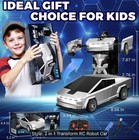 2-in-1 Transforming Rc Robot Car     Remote Control Cyber Truck Toy For Kids