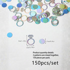 150pc Iridescent Diamond Ring Confetti Wedding Bridal Shower Table Scatter Decor