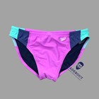 Speedo Men Purple Colorblock Beach Diving 2  Swim Brief Bikini Swimwear Swimsuit