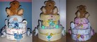 Baby Shower 2 Tier Bear Diaper Cake  Pink  Blue  Or Neutral