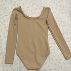 Girls Tan Nude Dance Leotard Long Sleeve Size 4-6 Ballet Gymnastics