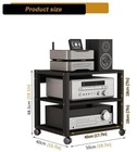 3 Tier Av Media Stand  Audio Rack Tower Stereo Components Cabinet Black 3 Tier