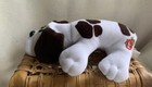 Vintage 80   s Tonka Pound Puppies Puppy 8  White brown Plush Stuffed Animal