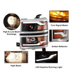 Headlamps For 2014-2015 Chevy Silverado Led Drl Light Bar Pair Chrome Headlights