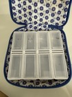 Vera Bradley Blue Floral Paisley Zip Travel Pill Case Organizer Box 7 8 Day