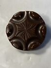 Bakelite Button Carved Large 1 5 8    Dark Chocolate Different Back