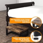 Wooden Step Stool Adults Kids Non-slip Rubber Feet 500 Lbs Rustic Brown Bed