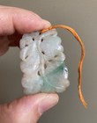 Antique Chinese Carved  Pomegranate Flower Jadeite  Pendant Openwork From Qing