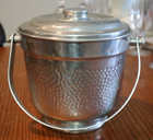 Vintage Hammered Aluminum Ice Bucket Insulated Made In Italy