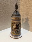 Signed  Prince Carl Of Bavaria Regimental German Stein With Lithophane