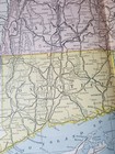 Dated 1898 Original Massachusetts Ri Ct Color Railroad Map Station Train Routes 