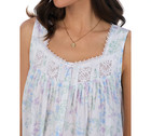 New  72 Eileen West Pastel Floral 100  Cotton Lawn Soft Long Ballet Nightgown L