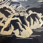 Vintage Straw Art On Silk Hand Cut And Painted Un Framed Beautiful Message