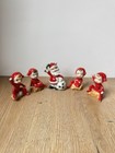 Rare Vintage 40s 50s Japan Ceramic Set Pixie Elves   Santa Lot Of 5 Pricefirm