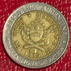 High Grade 1995 A Argentina Bi-metal One Peso Sun Coin-jan444