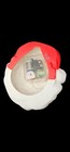 Vintage Santa Flat Laying Music Box Winds Up By Nose In Good Condition Works