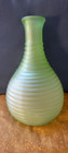 Vintage Frigidaire Green Uranium Ribbed Glass Decanter Bottle No Stopper