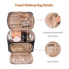 Travel Cosmetic Organizer Bag - Large Makeup Case With Jewelry Storage  Water   