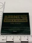 Vintage Matchbook Cover   Barney   s Steak   Seafood   Orlando   Fla  Gmg