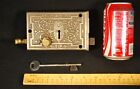 Vintage Art Deco Mortise Rim Lock With Thumb Pull