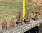 Vintage Cast Iron Or Wrought Iron Fence Post Finials Or Post Toppers   Lot Of 5