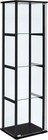 64in Glass Curio Cabinet Display Case 5 Tier Tempered Shelves Black Storage