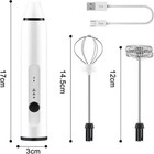Electric Milk Frother Double Whisk Handheld Coffee Foam Mixer Usb Rechargeable