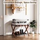 Luggage Rack  Solid Oak Wood Folding Suitcase Stand With Storage Shelf  Lugga   
