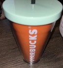Starbucks Fall Orange Mint Color Block Logo Acrylic Cup Tumbler 16 Oz