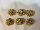 Lot Of 11 -   1   And  75  Vintage Rhinestone Embellishment Buttons - Gold Color