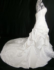 Alfred Angelo Wedding Dress Ball Gown 12 Off-white Draped Ruffles Bling Ruched